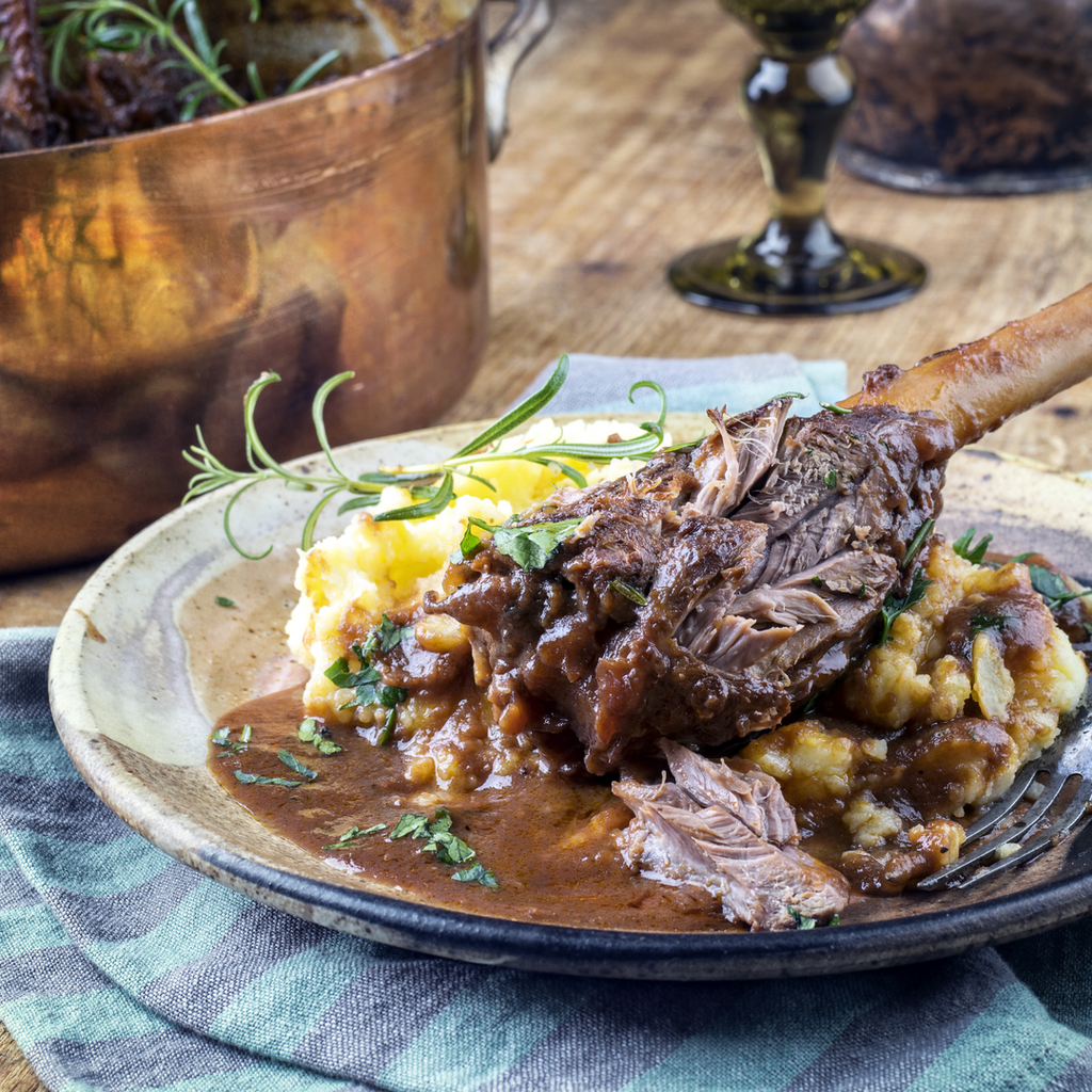 Batts Hill Surrey Dry Gin Lamb Shank Casserole
